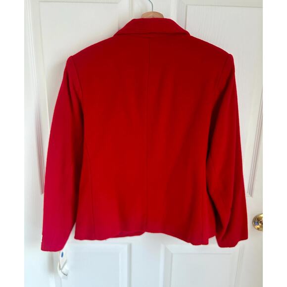 90's Bright Red Wool/Cashmere Blend Blazer with Original Tags | 90's Workwear - Picture 9 of 9